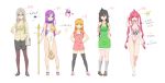  &gt;:) 5girls ahoge alice_(wet.elephant) alternate_costume animal_band_legwear anklet bangs black_footwear black_hair black_legwear black_skirt blonde_hair blue_choker blue_eyes breasts brown_footwear cat_band_legwear center_opening character_name character_sheet cheng_yuan_mei choker clenched_hand clipboard closed_mouth collared_shirt dr._white_(wet.elephant) dress drill_hair employee_uniform eyebrows_visible_through_hair facial_mark forehead_mark formal frilled_choker frills full_body glasses goddess green_apron green_eyes hair_down hand_on_hip hands_on_hips height_chart highleg highleg_leotard highres huai_diao_me jewelry kneehighs leotard lineup long_hair looking_at_viewer medium_breasts messy_hair miniskirt multiple_girls no_bra office_lady open_mouth original pantyhose pelvic_curtain pencil_skirt pink_dress pink_hair pink_leotard polka_dot polka_dot_dress purple_hair revealing_clothes semi-rimless_eyewear shirt short_dress silver_hair skirt skirt_suit sleeves_folded_up smirk smug staff standing suit teacher thigh-highs twin_drills twintails under-rim_eyewear uniform very_long_hair wet.elephant white_background white_dress xiao_you yellow_eyes yellow_shirt zettai_ryouiki 