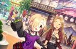  2girls blonde_hair blush brown_eyesw dress halloween idolmaster idolmaster_cinderella_girls idolmaster_cinderella_girls_starlight_stage matsunaga_ryo shirasaka_koume short_hair smile 