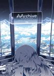  1girl artist_name asakura_masatoki closed_eyes clouds cloudy_sky cover cover_page doujin_cover eyebrows facing_viewer indoors long_hair night night_sky original parted_lips partially_colored scenery shooting_star sky sleeping 