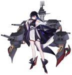  1girl adjusting_clothes azur_lane bangs bare_legs bare_shoulders belt black_footwear black_gloves black_hair black_jacket breasts chuzenji closed_mouth coat collarbone dress eyebrows_behind_hair full_body gloves half_updo hand_up highres jacket long_hair looking_at_viewer machinery mast medium_breasts mole mole_under_eye off_shoulder official_art pale_skin red_eyes rudder_shoes shoes sleeveless sleeveless_dress sleeves_past_fingers sleeves_past_wrists standing transparent_background turret turtleneck west_virginia_(azur_lane) wide_sleeves 