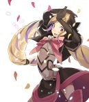  1girl armor blonde_hair drill_hair elise_(fire_emblem_if) fire_emblem fire_emblem_if gloves hairband hyakuhachi_(over3) long_hair looking_at_viewer nintendo purple_hair smile twin_drills twintails violet_eyes 