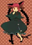  azuma_seiji bow braid cat_ears cat_tail dress hair_ribbon kaenbyou_rin lowres multiple_tails pointy_ears red_hair redhead ribbon tail touhou twin_braids twintails 