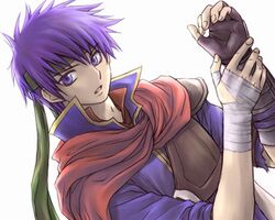  1boy artist_request blue_hair fire_emblem fire_emblem:_souen_no_kiseki fire_emblem_path_of_radiance fire_emblem_radiant_dawn gloves headband ike looking_at_viewer lowres male 