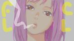  flcl lips pink_hair samejima_mamimi smoke smoking tokiwa_osamu 