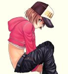  back duplicate hat short_hair sitting source_request 