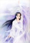  black_hair chen_shu_fen chinese_clothes dress hanfu highres long_hair realistic ribbon ribbons wind windy 