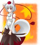  bad_id hat inubashiri_momiji katana shiitake_(artist) sword tail touhou weapon wolf_ears wolf_tail 