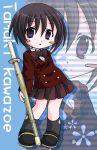  bamboo_blade blazer chibi kawazoe_tamaki school_uniform shinai skirt sword weapon 