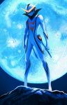  android bodysuit casshern casshern_sins cyborg green_eyes helmet kimura_(pixiv178485) male mask moon solo 