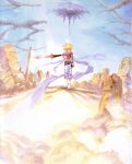  absurdres highres inomata_mutsumi kyle_dunamis male official_art ruins scan solo sword tales_of_(series) tales_of_destiny_2 traditional_media watercolor watercolor_(medium) weapon 