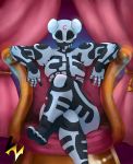  1girl adapted_costume breasts capcom chair chun-li commentary_request cosplay curtains double_bun highres image_sample large_breasts legs_crossed mask no_shoes sitting skullomania skullomania_(cosplay) solo street_fighter thick_thighs thighs twitter twitter_sample whienzarth 