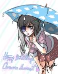  1girl breasts chrome_dokuro eyepatch katekyo_hitman_reborn long_hair looking_at_viewer runesque solo umbrella violet_eyes 