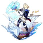  1boy artist_request blonde_hair blue_eyes dragalia_lost holding holding_rod looking_at_viewer non-web_source official_art pointing pointing_at_viewer sailing ship splashing thaniel transparent_background water watercraft 