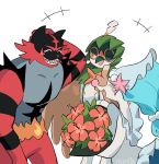  artist_request bird black_hair creatures_(company) decidueye flower game_freak gen_7_pokemon hat highres hood incineroar nintendo no_humans open_mouth owl pokemon pokemon_(creature) pokemon_(game) pokemon_sm primarina smile super_smash_bros. super_smash_bros._ultimate wings 