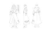  1boy capelet character_sheet double-breasted facial_hair formal from_behind full_body gauntlets gloves highres leopold_(senjuushi) lineart long_coat majiro_(mazurka) male_focus military military_uniform monochrome multiple_views mustache official_art popped_collar senjuushi:_the_thousand_noble_musketeers short_hair single_gauntlet standing translation_request transparent_background turnaround uniform 