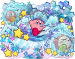  blue_eyes blush_stickers breath bronto_burt commentary_request copy_ability frozen hat ice ice_cube insect_wings kirby kirby_(series) ninjya_palette nintendo no_humans star waddle_dee wings 