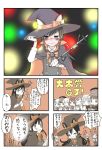  5koma :d adjusting_hair alternate_costume animal_ears asashio_(kantai_collection) bangs belt black_hair blue_hair blunt_bangs blurry blush bokeh bow bowtie buttons camera cape cat_ears cellphone closed_eyes closed_mouth collared_shirt comic constricted_pupils crying crying_with_eyes_open depth_of_field digital_camera double_bun eyebrows_visible_through_hair gloves hair_between_eyes hair_ribbon hat hat_ribbon highres holding holding_camera holding_phone jitome kantai_collection long_hair long_sleeves looking_away mast mocchichani monochrome neck_ribbon open_mouth orange_neckwear orange_ribbon partially_colored phone remodel_(kantai_collection) ribbon sceptor shirt short_hair side_ponytail smartphone smile speech_bubble suspenders tears track_suit translation_request video_camera wavy_hair wavy_mouth white_gloves white_shirt witch_hat 
