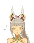 1girl alternate_hairstyle animal_ears blush cat_ears lobsterbaby99 long_hair looking_at_viewer nintendo niyah ponytail simple_background solo spoilers white_background xenoblade_(series) xenoblade_2 yellow_eyes 