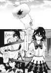  1girl bow bowtie comic dress greyscale highres horns kijin_seija miracle_mallet monochrome multicolored_hair page_number short_hair short_sleeves streaked_hair touhou translation_request urin 