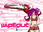  hand_in_pants hotpants purple_hair shorts tetsuo_arial wipeout 