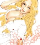  blonde_hair breasts cleavage down_blouse gekkousha large_breasts lips long_hair matsumoto_rangiku mole 