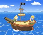  alternate_color blonde_hair bow bow_(weapon) jolly_roger link lucas mother mother_(game) mother_3 nintendo ocean pointy_ears ship super_smash_bros. the_legend_of_zelda toon_link weapon 