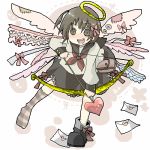  azuma_seiji bad_id bow_(weapon) cupid envelope envelopes halo heart higashi_(azm) higashi_(pixiv114341) letter lowres oekaki original ribbon ribbons school_uniform serafuku single_shoe striped weapon wings 