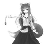  bad_id holo long_hair monochrome saki_(pixiv303252) spice_and_wolf tail wolf_ears 