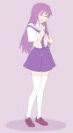  fujibayashi_kyou hachimitsuboi legs purple_hair skirt tears thigh-highs thighhighs 