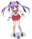  giantess hiiragi_kagami izumi_konata kakki_(pixiv4742) kakkii lucky_star minigirl purple_hair sailor_fuku school_uniform serafuku twintails 