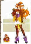  breasts cleavage grandia grandia_ii highres kanoe_youshi millenia official_art red_hair redhead scan thighhighs 