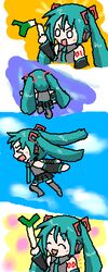  comic hatsune_miku lowres parody silent_comic thighhighs toki_wo_kakeru_shoujo twintails vocaloid 