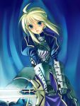  armor blonde_hair blue_eyes fate/stay_night fate_(series) saber sword weapon yuuki_keisuke 