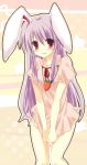  bad_id bunny_ears cosplay inaba_tewi inaba_tewi_(cosplay) kinoko knk long_hair purple_hair rabbit_ears reisen_udongein_inaba solo touhou undersized_clothes 