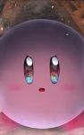  artist_name blue_eyes blush close-up highres hoshi_no_kirby kashu_(hizake) kirby kirby_(series) looking_at_viewer nintendo no_humans open_mouth rainbow reflection reflective_eyes serious shading signature simple_background solo spoilers super_smash_bros. super_smash_bros._ultimate 