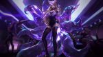  4girls ahri akali animal_ears animated animated_gif asymmetrical_clothes baseball_cap evelynn hat idol k/da_(league_of_legends) k/da_ahri k/da_akali k/da_evelynn k/da_kai&#039;sa kai&#039;sa league_of_legends multiple_girls single_pantsleg tail thigh-highs thighs 