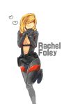  1girl blonde_hair bodysuit breasts cleavage commentary_request gloves hair_over_eyes kakine-teitoku large_breasts lips long_hair rachael_foley resident_evil resident_evil_revelations solo wetsuit 