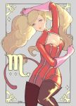  1girl bodysuit earrings fake_tail gloves highres jewelry jivke long_hair looking_at_viewer mask mask_removed persona persona_5 pink_gloves red_background red_bodysuit red_legwear simple_background solo stud_earrings tail takamaki_anne twintails whip zipper 