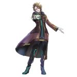  1boy boots brown_eyes brown_hair gloves gun male_focus official_art open_mouth pavine_(star_ocean) solo star_ocean star_ocean_anamnesis star_ocean_integrity_and_faithlessness transparent_background weapon 