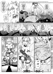  bowsette bracelet breasts collar comic commentary english greyscale highres horns jewelry left-to-right_manga super_mario_bros. monochrome new_super_mario_bros._u_deluxe nintendo pencils_(artist) spiked_collar spiked_shell spikes super_crown tagme tail wreckage 