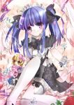  blue_hair furude_rika gothic_lolita higurashi_no_naku_koro_ni houjou_satoko lolita_fashion purple_eyes red_eyes ribbon ribbons thigh-highs thighhighs violet_eyes 