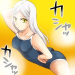  chiha erect_nipples gundam gundam_00 long_hair one-piece one-piece_swimsuit silver_hair soma_peries swimsuit yellow_eyes 