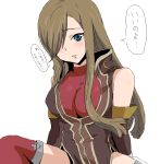  blue_eyes blush brown_hair hair_over_one_eye oekaki sima tales_of_(series) tales_of_the_abyss tear_grants thighhighs 