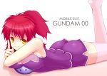  bad_haro bad_id gundam gundam_00 kannagi_kaname nena_trinity red_hair redhead shorts side_ponytail smirk thigh-highs thighhighs yellow_eyes 