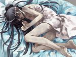  barefoot bed bow dirty feet game_cg long_hair lying mizuhara_tsuzumi ooyari_ashito period sleeping 