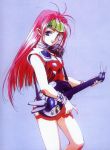  guitar guvava headgear highres instrument long_hair macross macross_7 mikimoto_haruhiko mylene_jenius pink_hair pointy_ears 