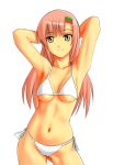  arms_up bikini breasts hairband hayate_no_gotoku! headband katsura_hinagiku long_hair midriff minazuki_honoo navel pink_hair side-tie_bikini swimsuit under_boob underboob yellow_eyes 