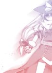  gloves gradient hat kirisame_marisa long_hair monochrome pink purple serious touhou witch witch_hat yuuki_eishi 