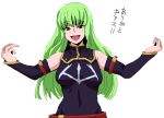  bangs brown_eyes buckles cc code_geass detached_sleeves green_hair long_hair oekaki promotions sima 