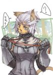  animal_ears armor blue_eyes collar final_fantasy final_fantasy_xi leash mithra solo suzu_no tail translated 
